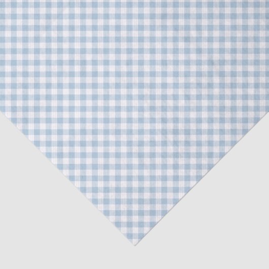 Pastel Dusty Blue Small Gingham Tissuepapier (Detail)