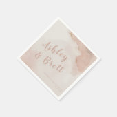 Pastel Dusty Pink Glitter Gold Trendy Weddenschap Servet (Hoek)