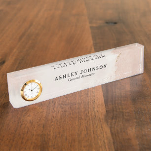 Pastel Dusty Pink & Gold Custom Desk Name Bord Naambordje