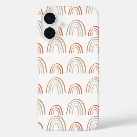 Pastel Earth Tone Boho Rainbow Patroon Case-Mate iPhone Case (Achterkant)