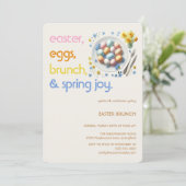 Pastel Easter Brunch Invitation | Spring Party Kaart (Staand voorkant)