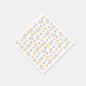 Pastel Easter Bunnies, Egg, and Chiks Servet (Hoek)