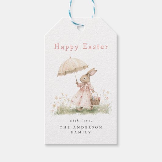 Pastel Easter Bunny Cadeaulabel (Voorkant)