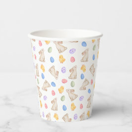 Pastel Easter Bunny & Chick Party Paper Cups Papieren Bekers