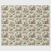 Pastel Easter Bunny Decorative Eggs Spring Floral  Cadeaupapier (Vlak)