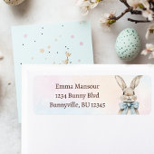 Pastel Easter Bunny Retouradres Etiket