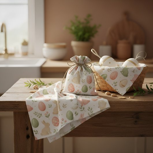 Pastel Easter Bunny Watercolor Pattern Stof