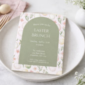 Pastel Easter Egg Brunch Invitation-Floral Easter Feestdagenkaart