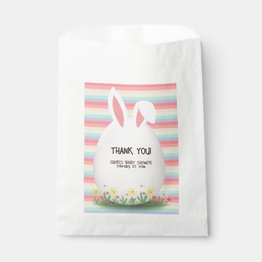 Pastel Easter Egg Bunny Baby shower Bedankzakje (Voorkant)