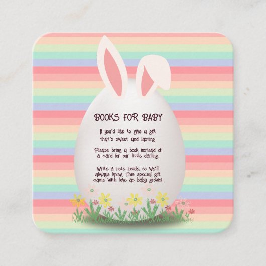Pastel Easter Egg Bunny Baby shower Informatiekaartje (Voorkant)