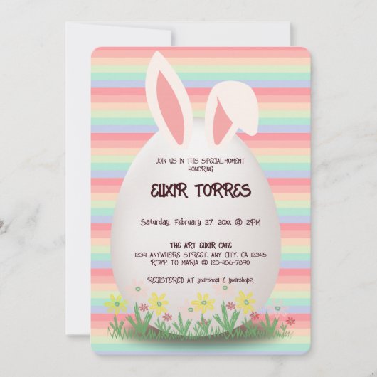 Pastel Easter Egg Bunny Baby shower Kaart (Voorkant)