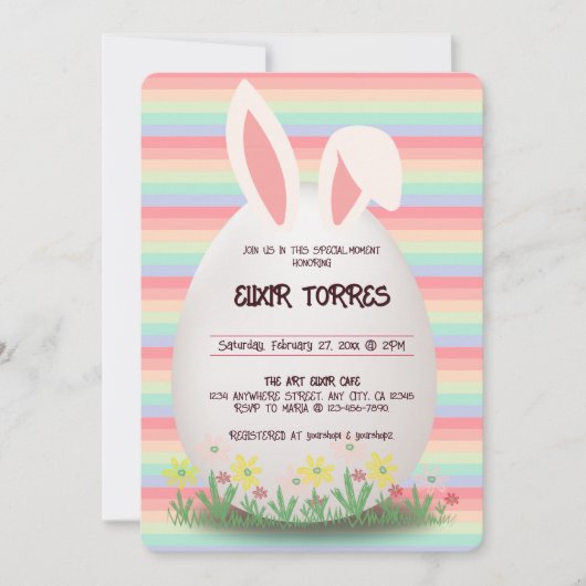 Pastel Easter Egg Bunny Baby shower Kaart (Voorkant)