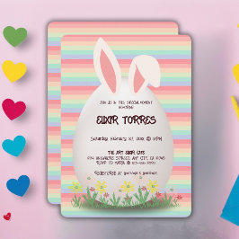 Pastel Easter Egg Bunny Baby shower Kaart