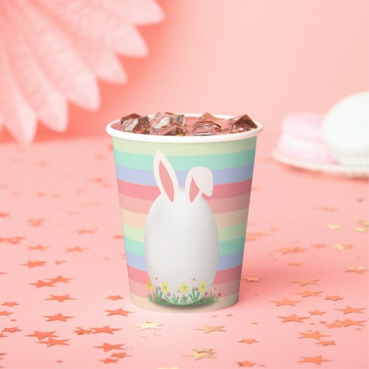 Pastel Easter Egg Bunny Baby shower Papieren Bekers (Insitu)