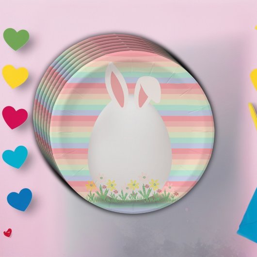 Pastel Easter Egg Bunny Baby shower Papieren Bordje