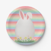 Pastel Easter Egg Bunny Baby shower Papieren Bordje (Voorkant)