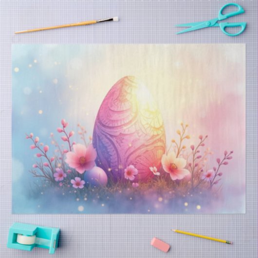 Pastel Easter Egg Decoupage Paper Tissuepapier (Craft)