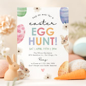 Pastel Easter Egg Hunt Party Schattige Bloemenkoni Kaart
