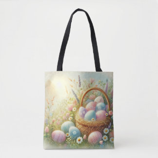 Pastel Easter Egg Hunt Tote Bag