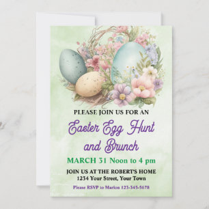  Pastel Easter Egg Hunt uitnodiging