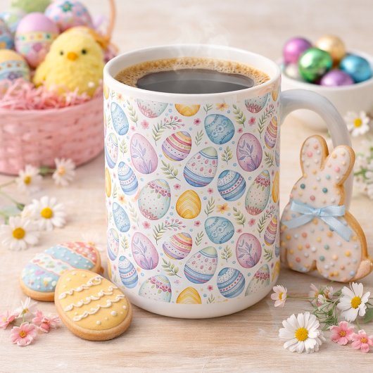 Pastel Easter Egg Pattern Koffiemok
