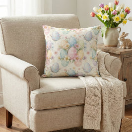 Pastel Easter Egg & Spring Blossom Kussen