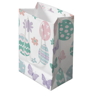 Pastel Easter Eggs and Butterflies Patroon Medium Cadeauzakje