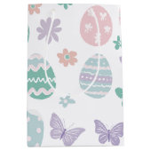 Pastel Easter Eggs and Butterflies Patroon Medium Cadeauzakje (Voorkant)