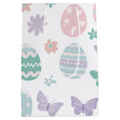 Pastel Easter Eggs and Butterflies Patroon Medium Cadeauzakje (Achterkant)