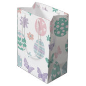 Pastel Easter Eggs and Butterflies Patroon Medium Cadeauzakje (Achterkant Gekanteld)
