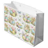Pastel Easter Eggs & Bunnies Flowers & Butterflies Groot Cadeauzakje (Achterkant Gekanteld)