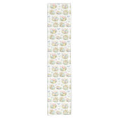Pastel Easter Eggs & Bunnies Flowers & Butterflies Korte Tafelloper (Voorkant)