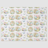 Pastel Easter Eggs & Bunnies Flowers & Butterflies Tissuepapier (Voorkant)