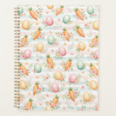 Pastel Easter Eggs & Carrots Watercolor Pattern Planner (Voorkant)