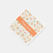 Pastel Easter Eggs & Carrots Watercolor Pattern  Servet (Hoek)