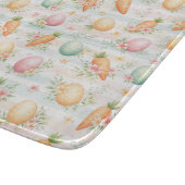 Pastel Easter Eggs & Carrots Watercolor Pattern  Snijplank (Hoek)