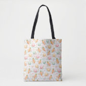 Pastel Easter Eggs & Carrots Watercolor Pattern Tote Bag (Voorkant)