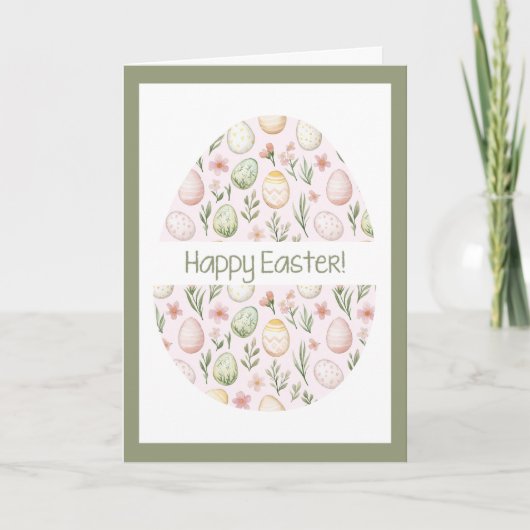 Pastel Easter Eggs Custom Happy Easter Feestdagen Kaart (Voorkant)