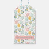 Pastel Easter Eggs Floral Pattern - Cute Spring  Cadeaulabel (Voorkant)