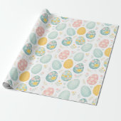 Pastel Easter Eggs Floral Pattern - Cute Spring  Cadeaupapier (Uitgerold)