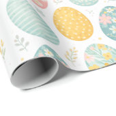 Pastel Easter Eggs Floral Pattern - Cute Spring  Cadeaupapier (Rol Hoek)
