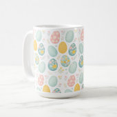 Pastel Easter Eggs Floral Pattern - Cute Spring  Koffiemok (Voorkant links)
