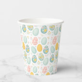 Pastel Easter Eggs Floral Pattern - Cute Spring  Papieren Bekers (Voorkant)