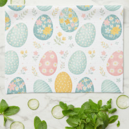 Pastel Easter Eggs Floral Pattern - Cute Spring  Theedoek