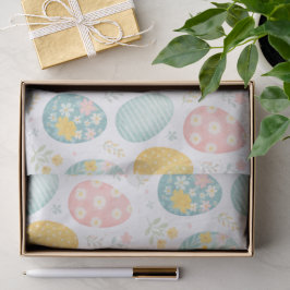 Pastel Easter Eggs Floral Pattern - Cute Spring  Tissuepapier