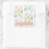 Pastel Easter Eggs Floral Pattern - Cute Spring  Vierkante Sticker (Tas)