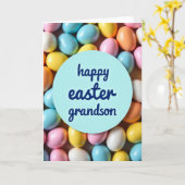 Pastel Easter Eggs Pattern Card Kaart (Gele Bloem)