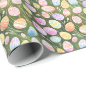 Pastel Easter Eggs | Prachtige lente Waterverf Cadeaupapier (Rol Hoek)