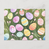 Pastel Easter Eggs | Prachtige lente Waterverf Feestdagenkaart (Voorkant)