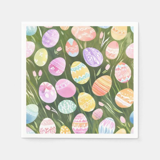 Pastel Easter Eggs | Prachtige lente Waterverf Servet (Voorkant)
